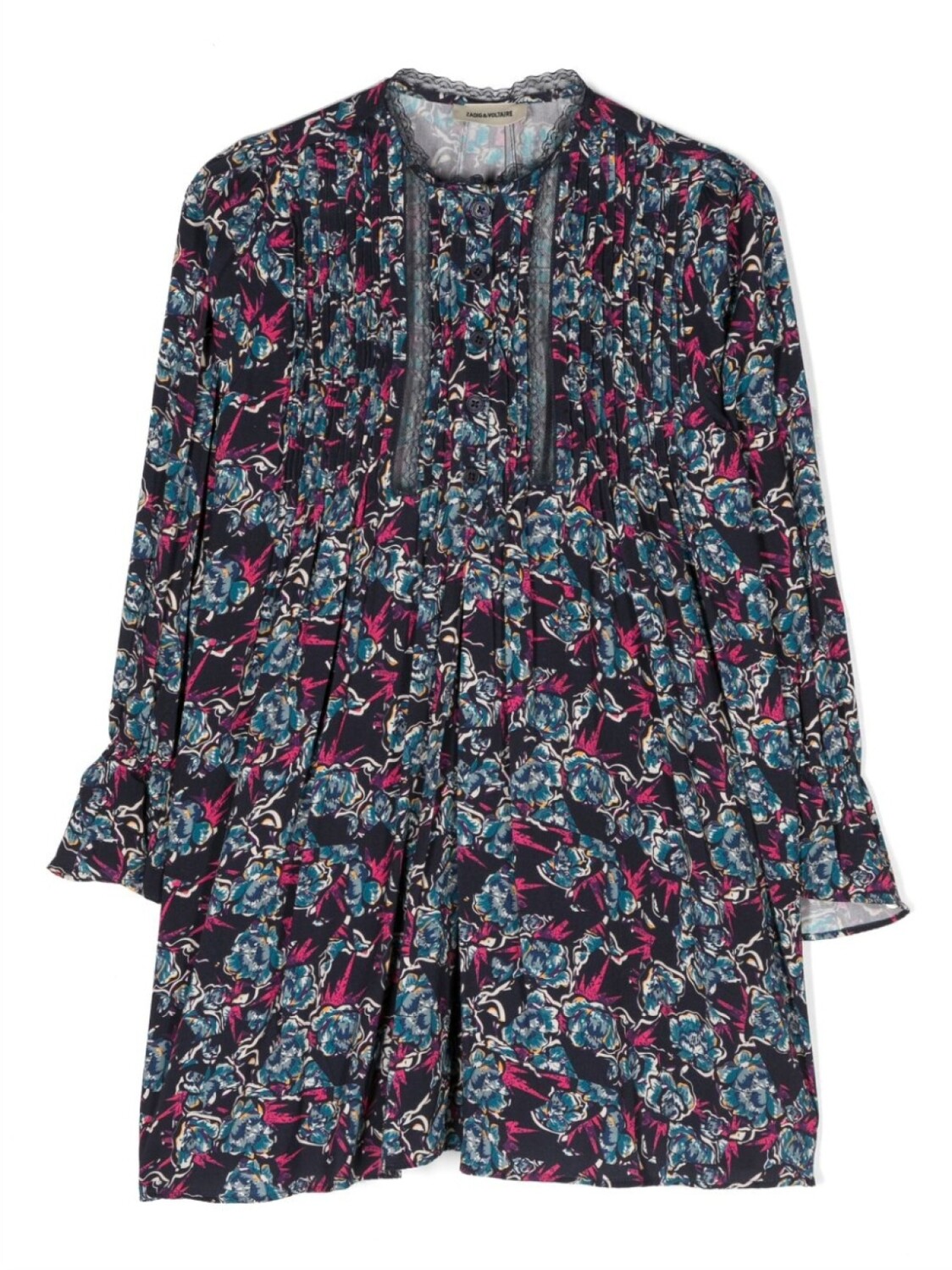 

Zadig & Voltaire Kids платье с длинными рукавами и цветочным принтом, синий