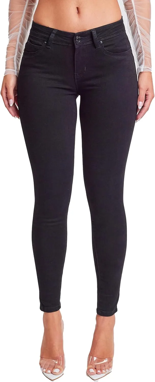 

YMI Women's Juniors Mid-Rise Wannabettabutt скинни джинсы