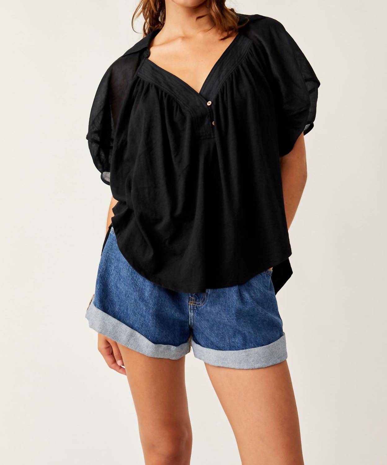 

Топ Sunray Babydoll черного цвета Free People