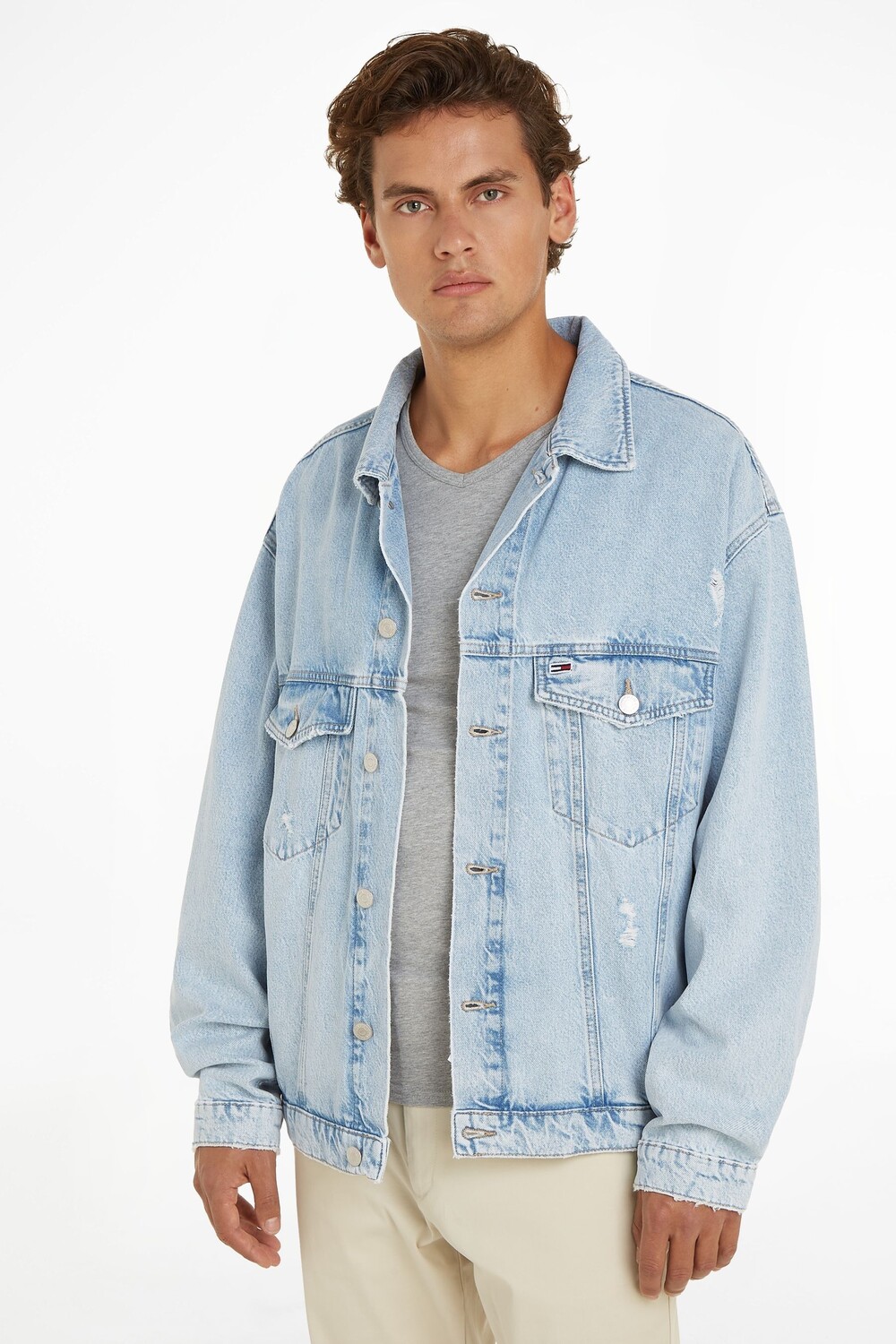 

Куртка оверсайз Aiden в стиле дальнобойщика Tommy Jeans, синий