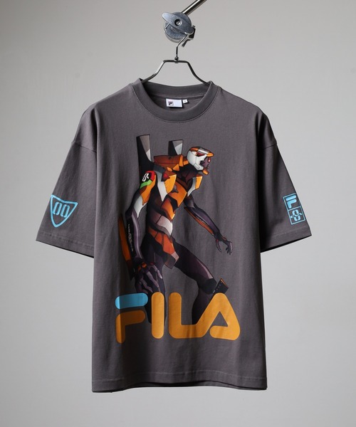 

Футболка с графическим принтом, коллаборация FILA x Evangelion, серый
