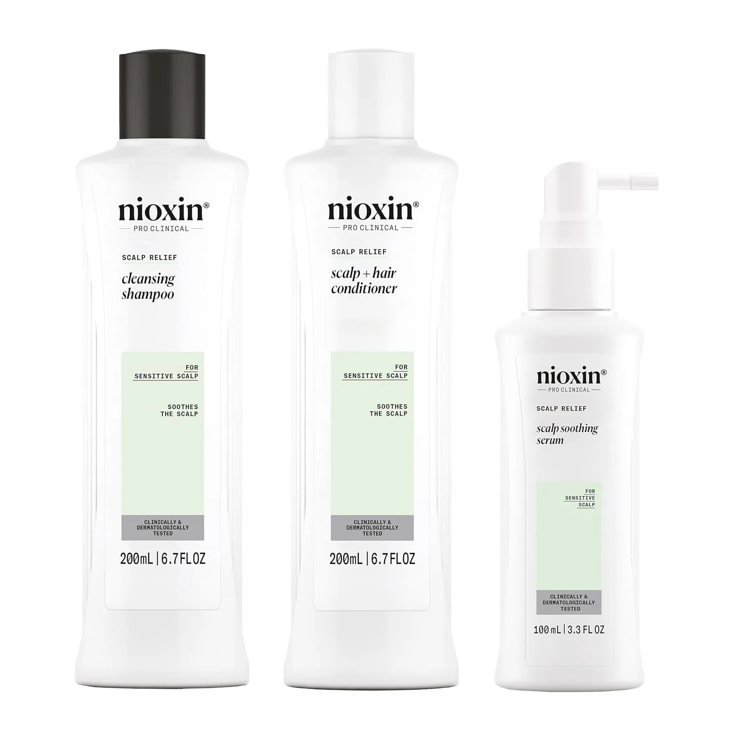 Набор Nioxin Scalp Relief System | Для чувствительной, зудящей кожи головы | С алоэ вера и витамином Е | Пробный размер