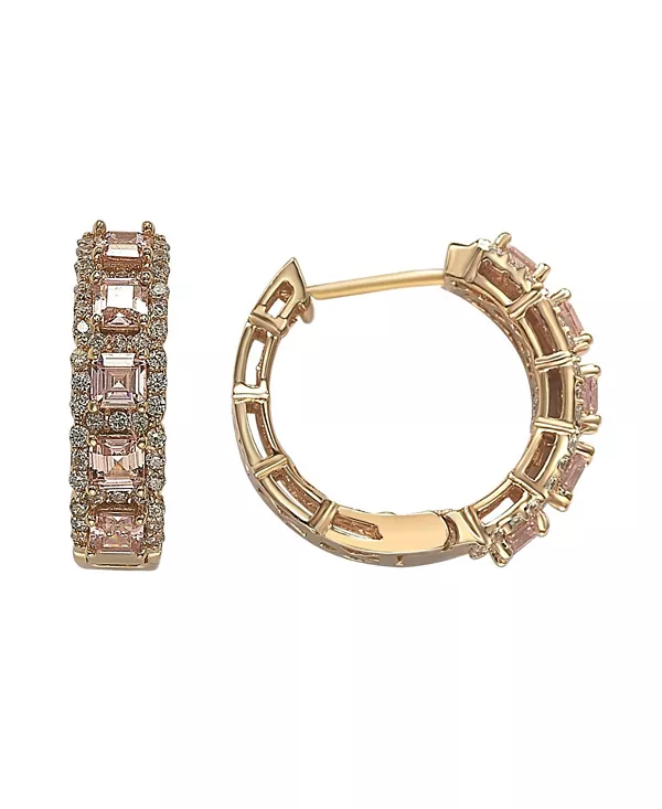 

Серьги-Кольца Suzy Levian из стерлингового серебра с кубическим цирконием в оправе с огранкой «ашер» Suzy Levian New York, pink