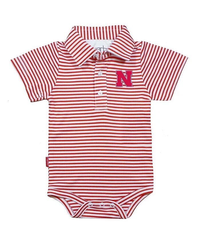 

Боди с короткими рукавами Nebraska Huskers Carson в полоску красного и белого цвета для мальчиков и девочек Garb