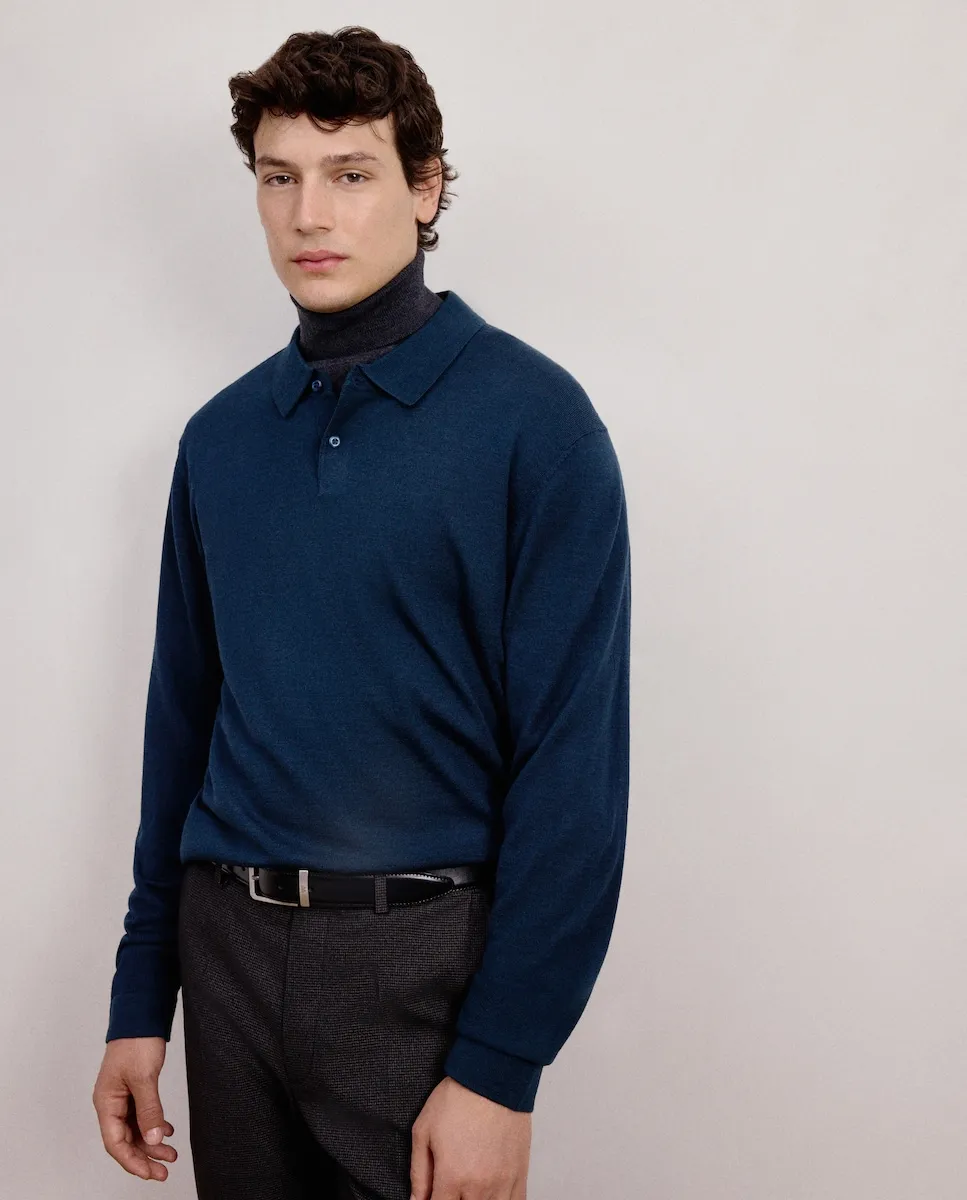 

Мужской свитер с воротником-поло Dustin, бирюзовый