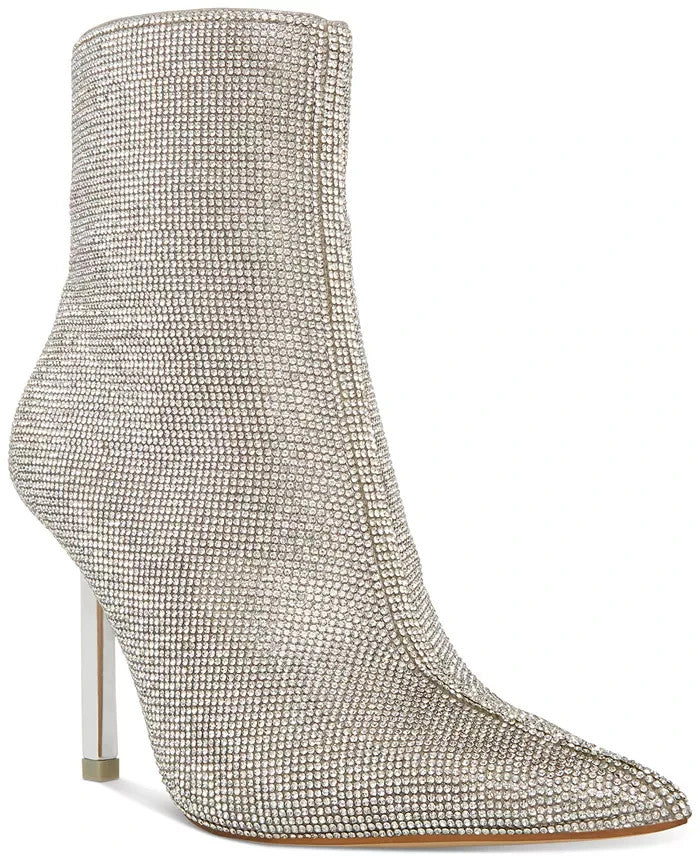 Женские ботильоны Steve Madden Elysia с кристаллами на шпильке, серебристый