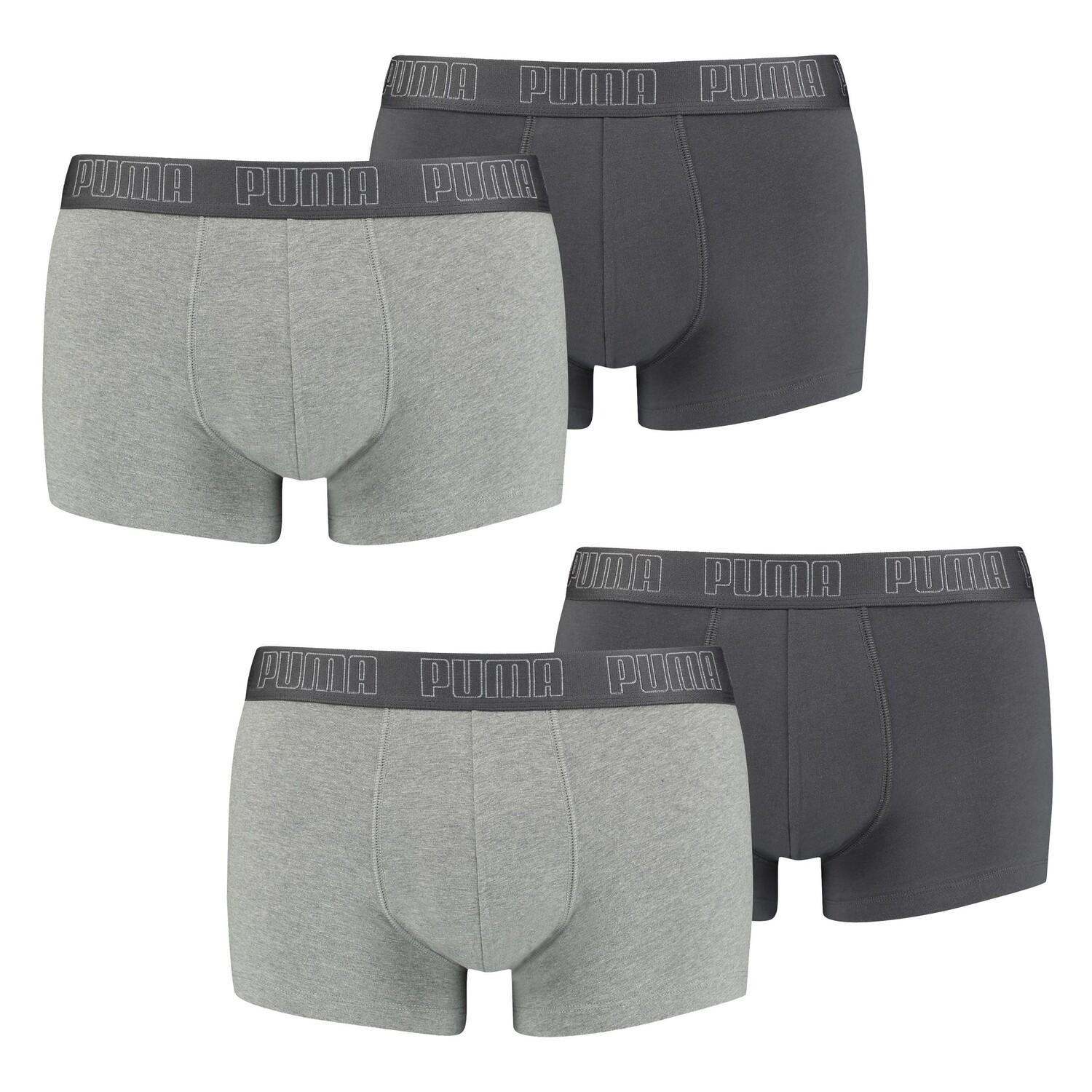 

Боксеры Puma Boxershorts PUMA BASIC TRUNK 4P, цвет 008 - Dark Grey Melange / Black