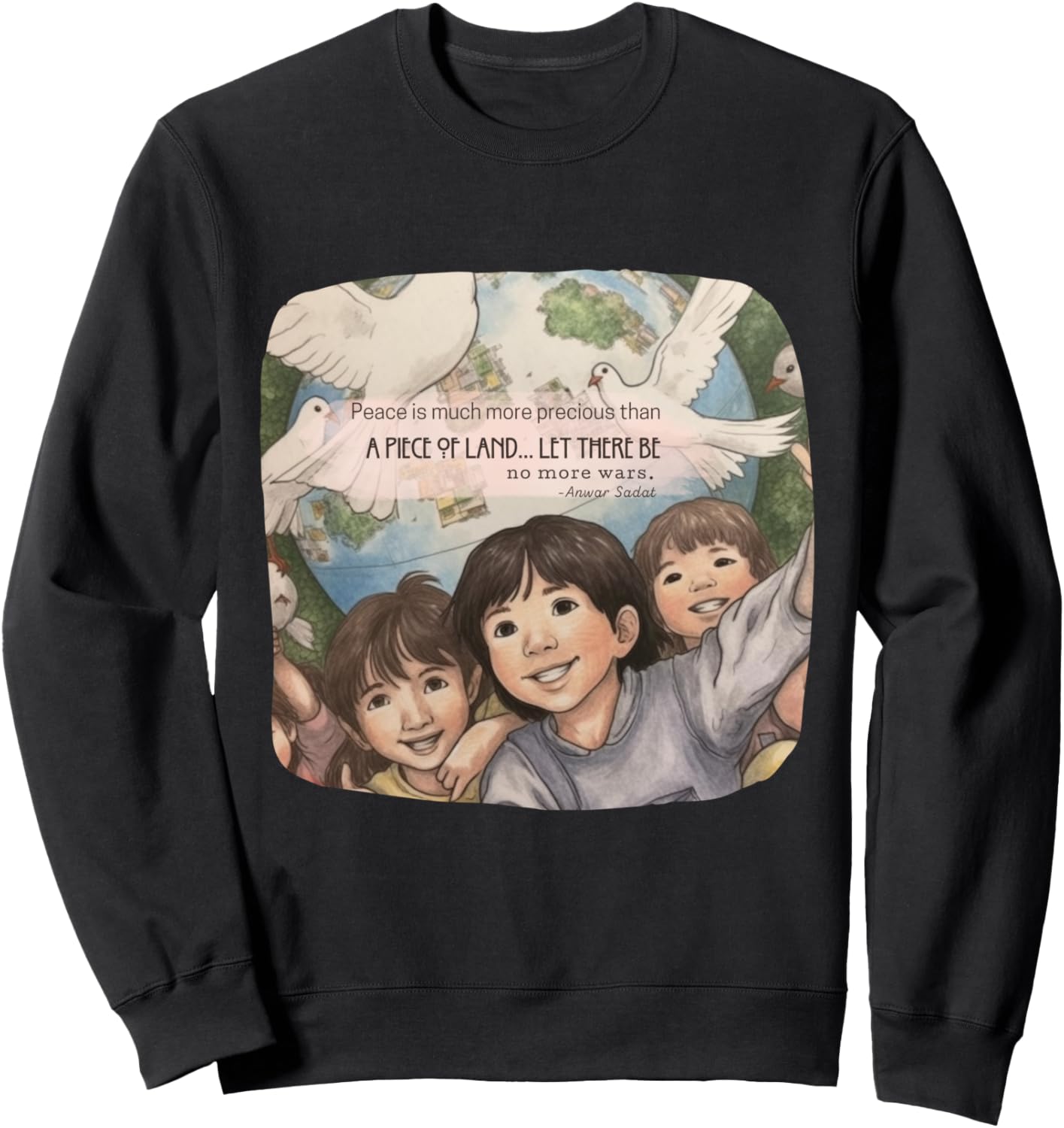 

Мир на Земле - Мир ценнее земли. Толстовка Give Peace A Chance, черный