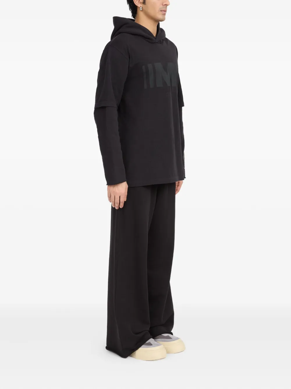 Худи с графичным принтом MM6 Maison Margiela, черный — фото 3