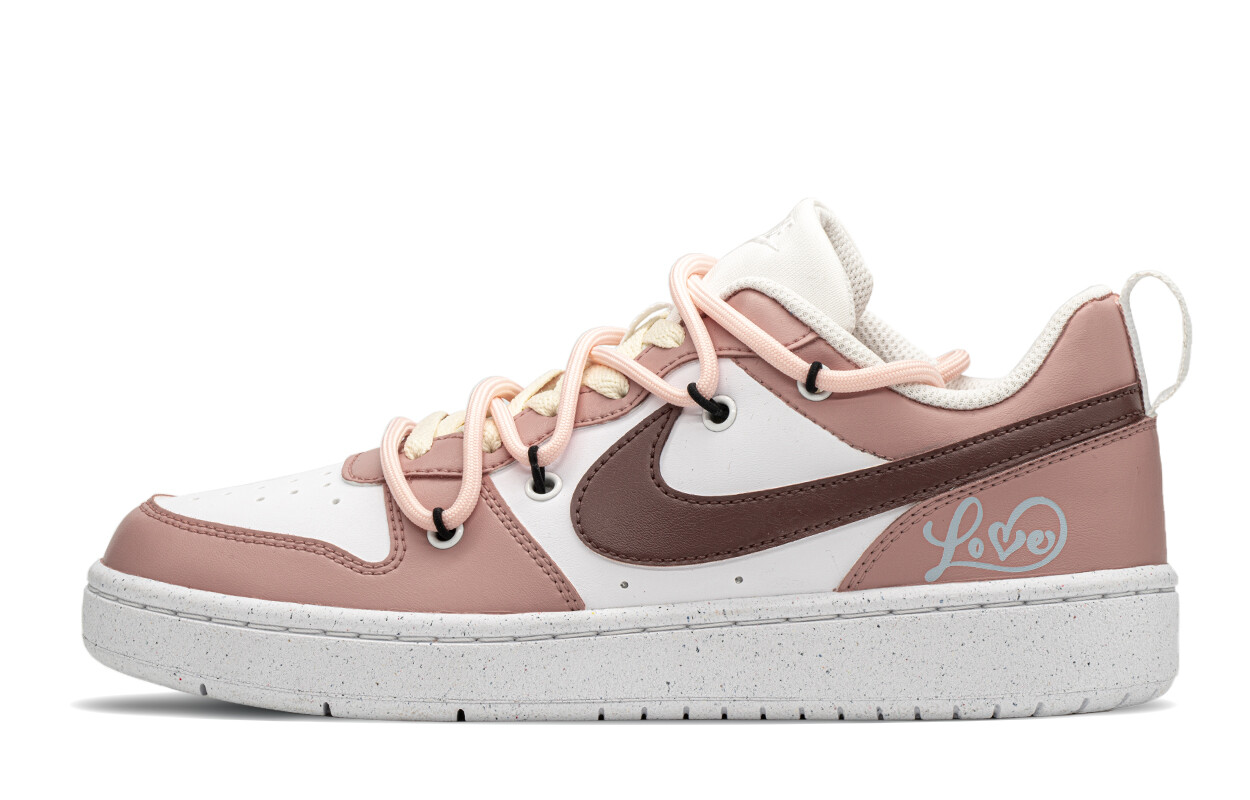 

Кроссовки Nike Court Borough Skateboarding Shoes Women's Low-top White/pink, розовый