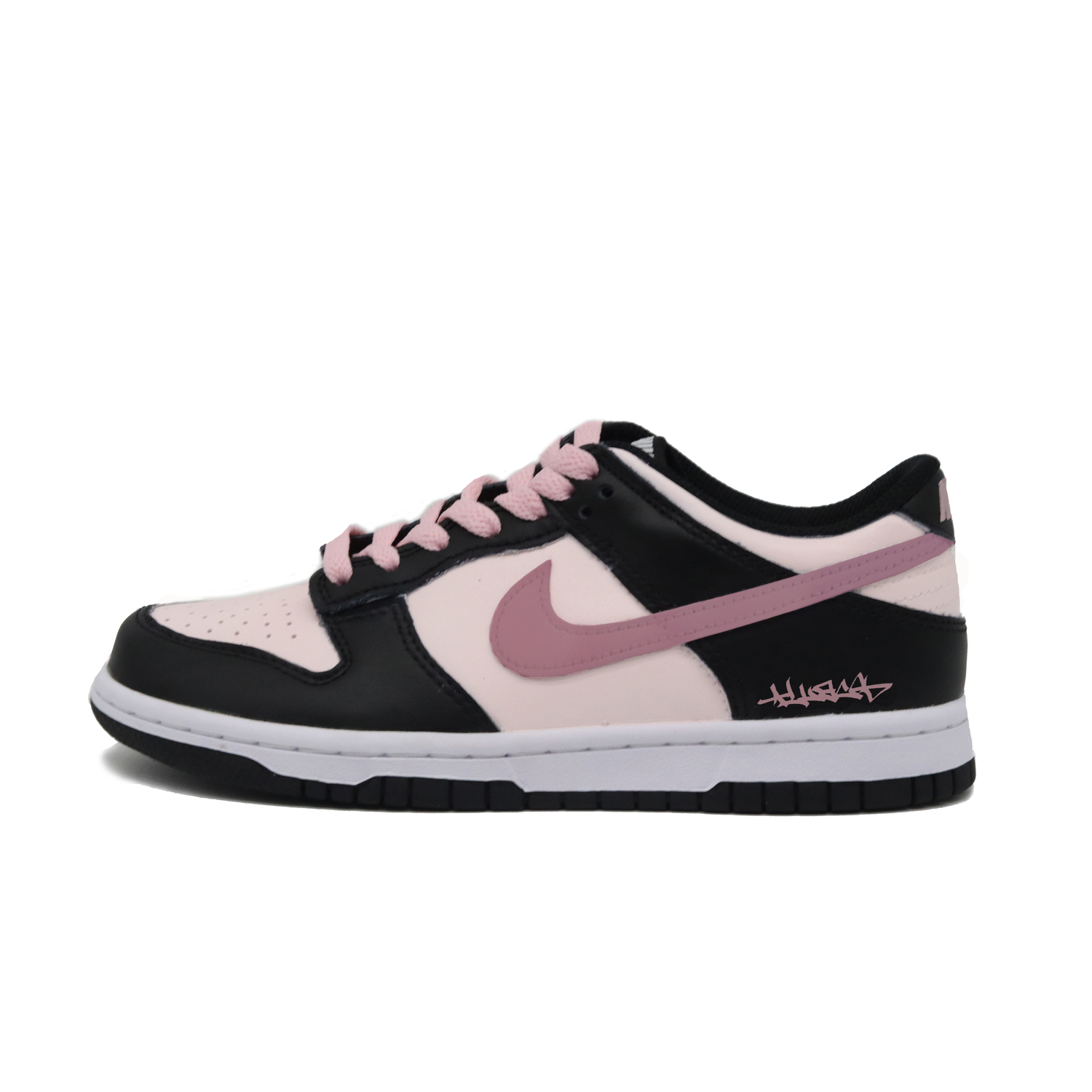 Nike Dunk Cheese Berry Leather Slip Resistant Abrasion Resistant Low top Kids' Skateboarding Shoes Black Pink Unisex — фото 3