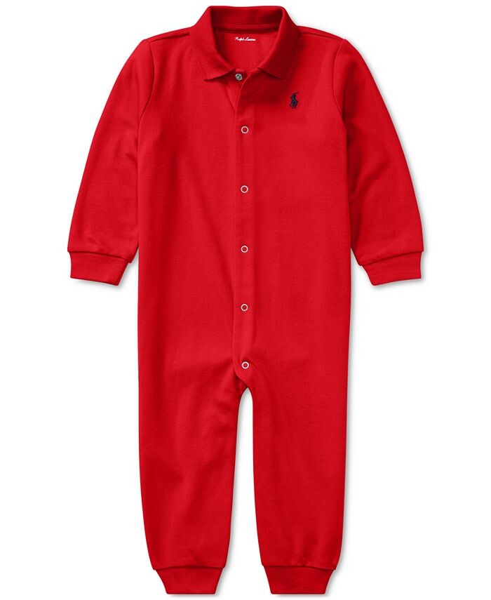 

Классический хлопковый комбинезон-поло для маленьких мальчиков Polo Ralph Lauren, красный