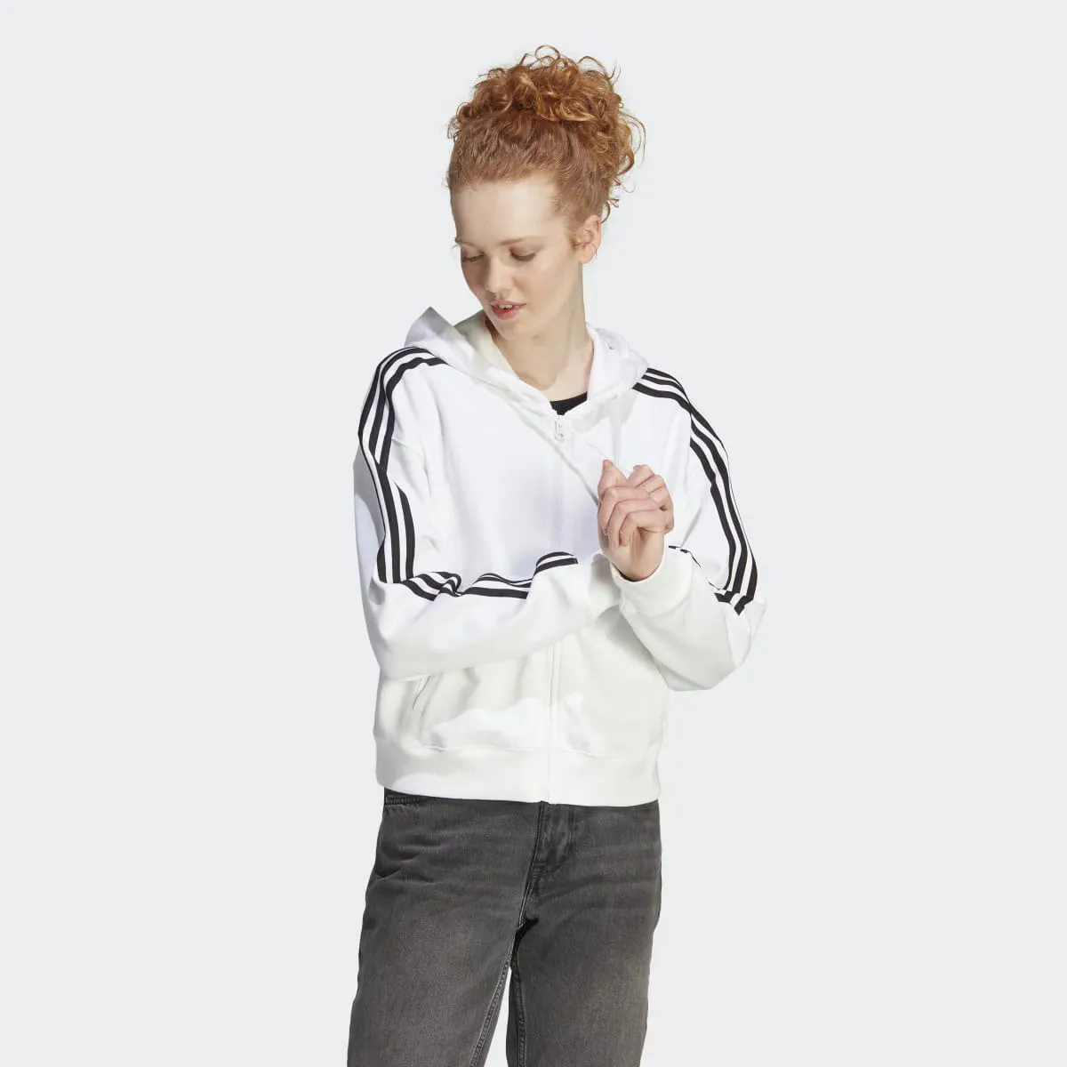 

Женская толстовка 3S FT FZ S HD Adidas, белый