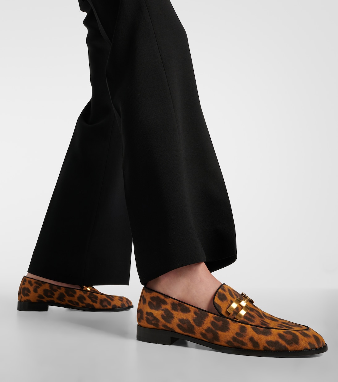 Кожаные мокасины Brandi с леопардовым принтом Aquazzura, Caramel — фото 4
