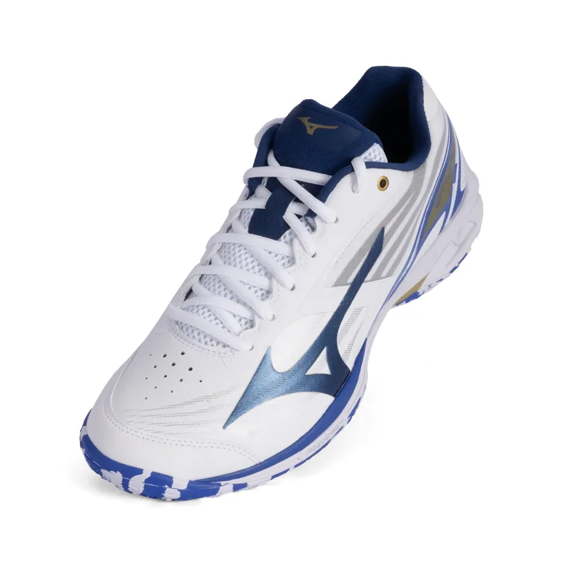 Mizuno Кроссовки для бадминтона Claw Eagle Claw 4 Unisex Luxury Gold Blue — фото 4
