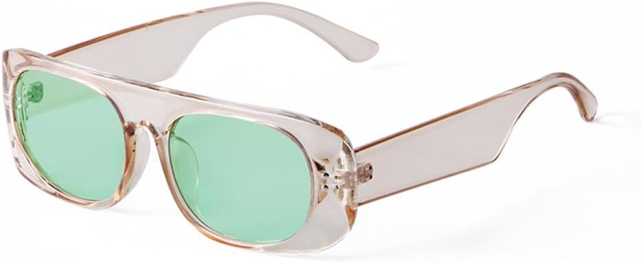 

Солнцезащитные очки LVTFCO маленького размера для женщин и мужчин, модные винтажные, прямоугольные, с заклепками, в черепаховой оправе, с защитой от УФ-излучения UV400, C2 Green