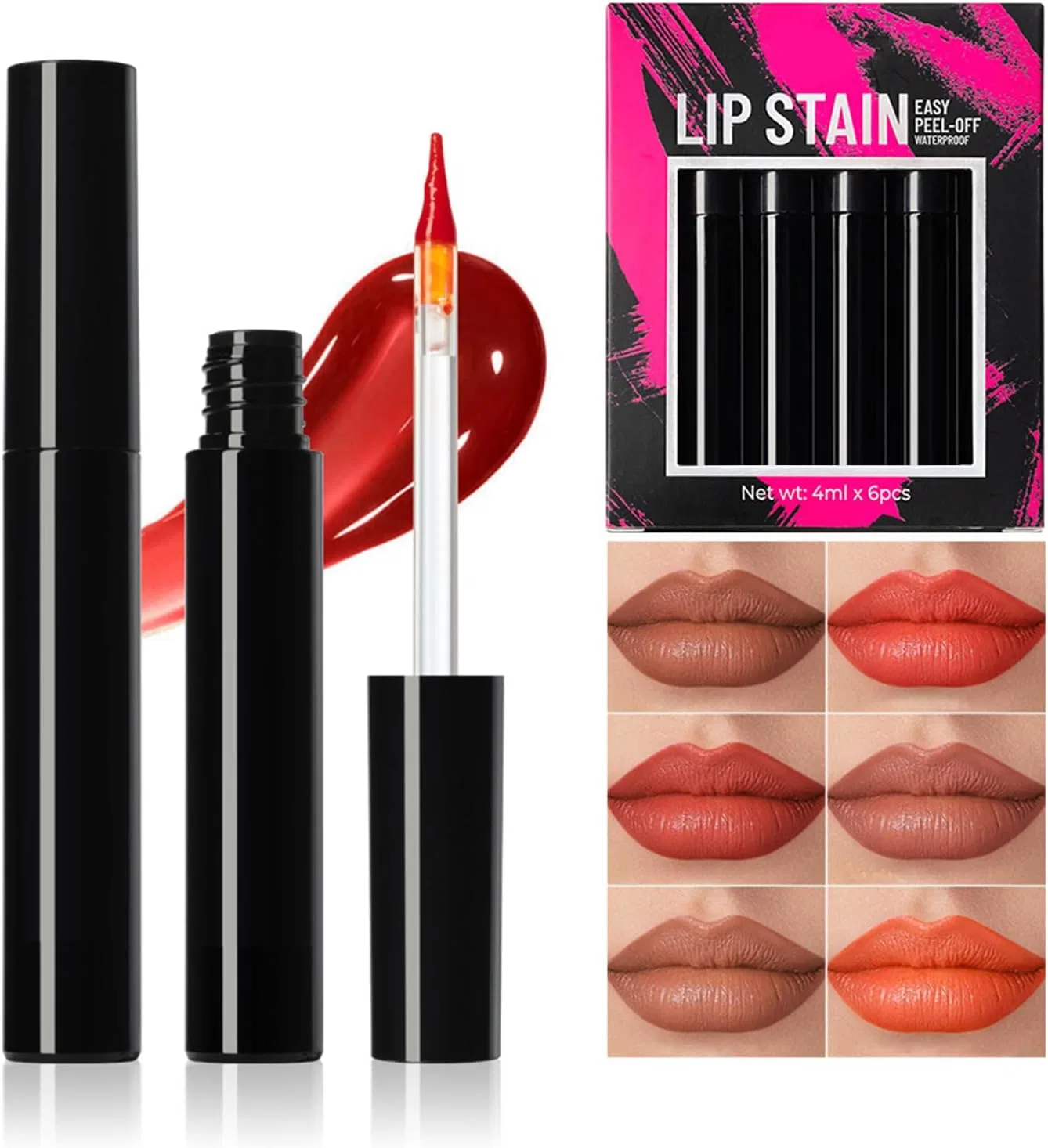 Набор карандашей для губ Lip Liner Stains, 6 цветов, 4 мл