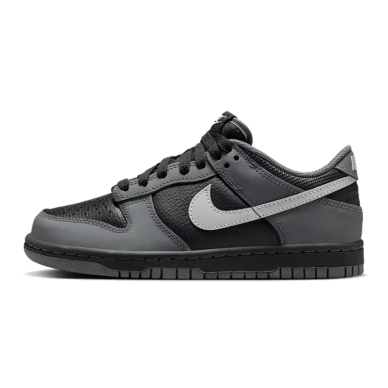 Кроссовки для скейтбординга Dunk Fabric Low top детские унисекс Nike, Black/Anthracite/Photon Dust/Reflection Silver