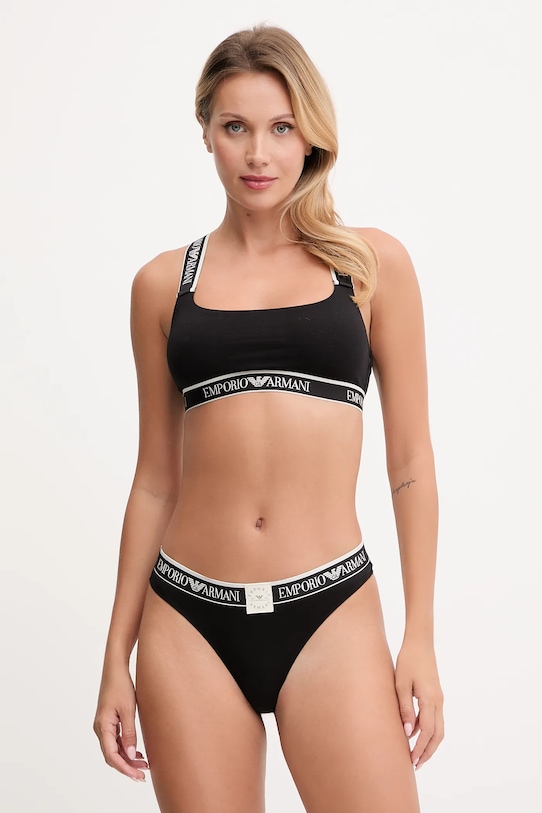 

Комплект - бюстгальтер и бразилианы Emporio Armani Underwear, черный