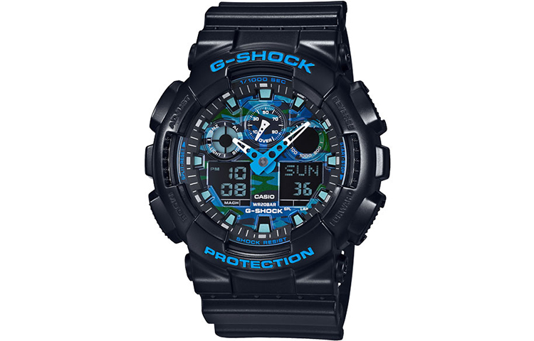 

Casio G-Shock GA100CB-1A, Камуфляжный синий и черный (GA-100CB-1A)