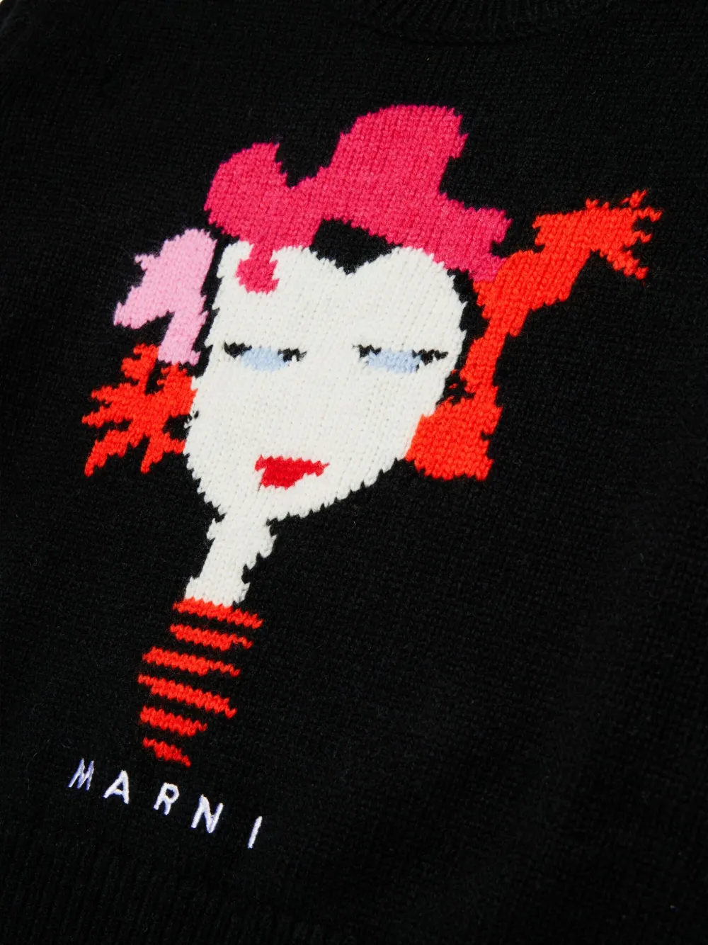 Свитер из смесовой шерсти Marni Kids, черный — фото 4