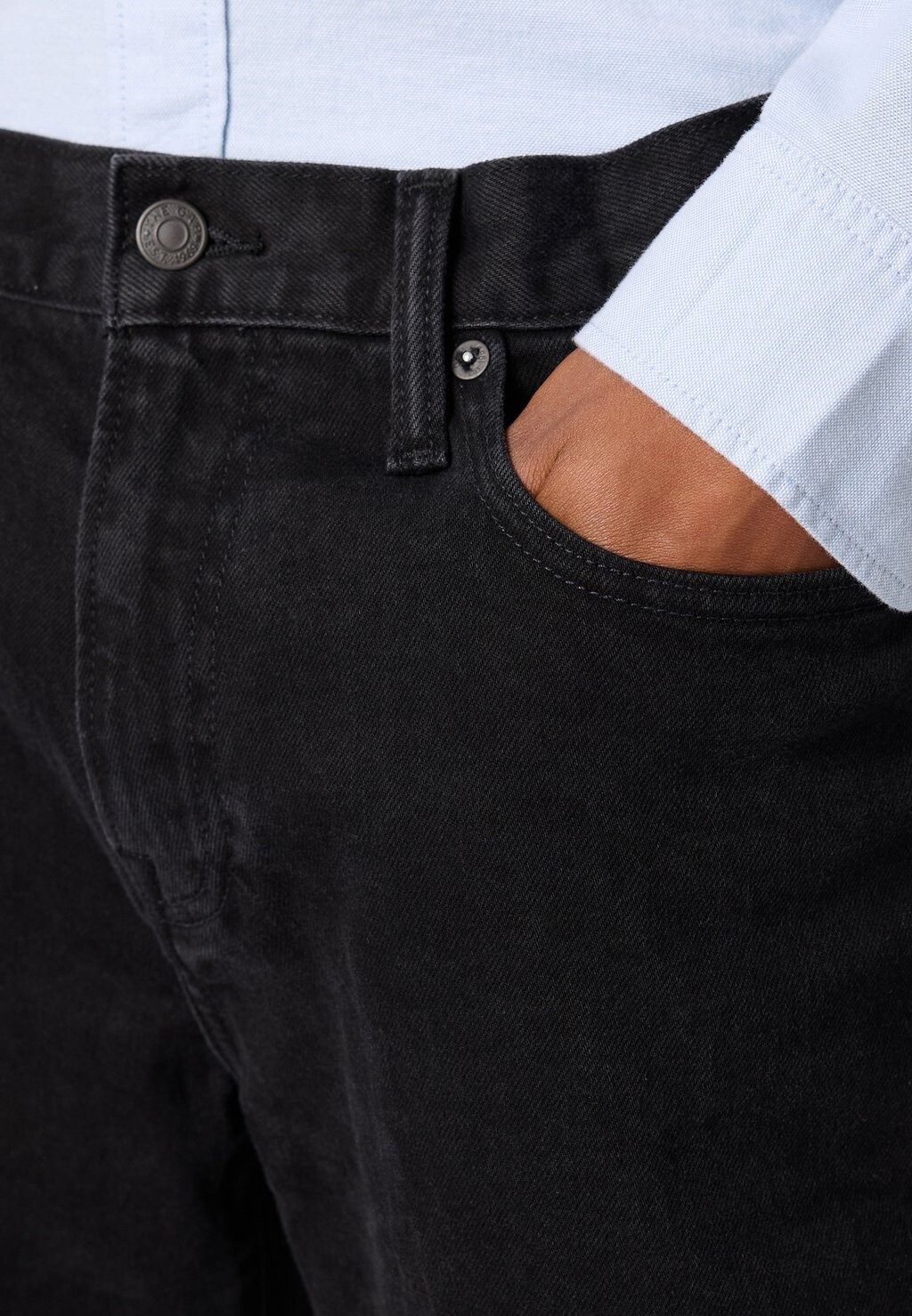 

Широкие джинсы, черный цвет Slim GAP, цвет Black Wash