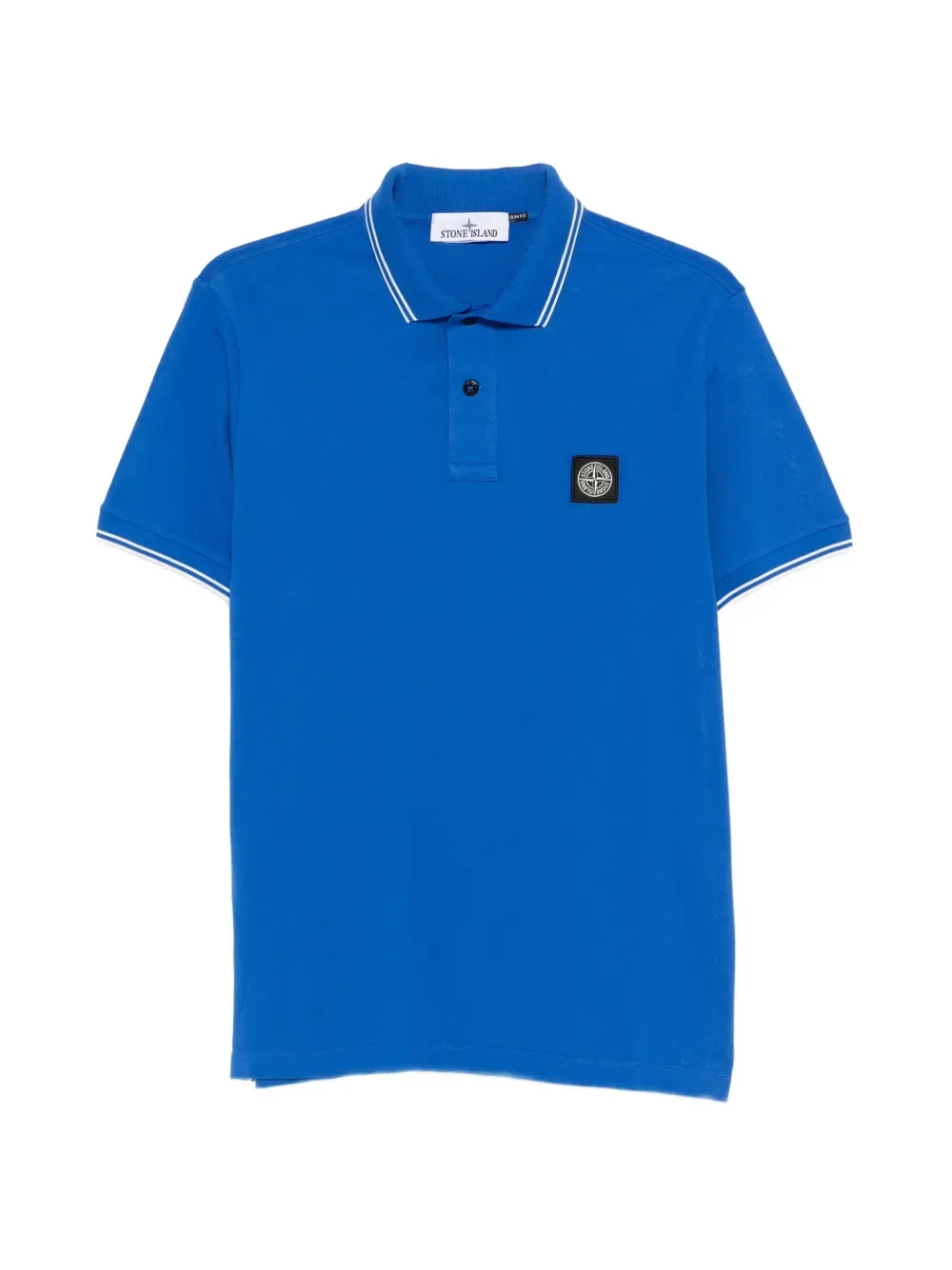 Поло с нашивкой-логотипом и контрастной отделкой Stone Island, синий