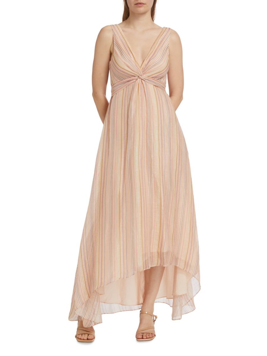 

Платье миди Anna без рукавов с V-образным вырезом Derek Lam 10 Crosby, цвет Peach Multi