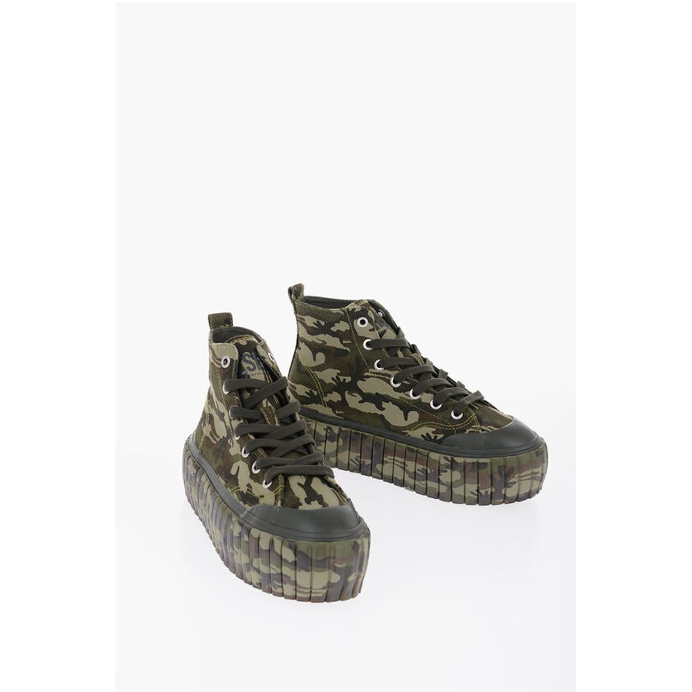 Кроссовки S-HANAMI на платформе с камуфляжным мотивом Diesel, Army