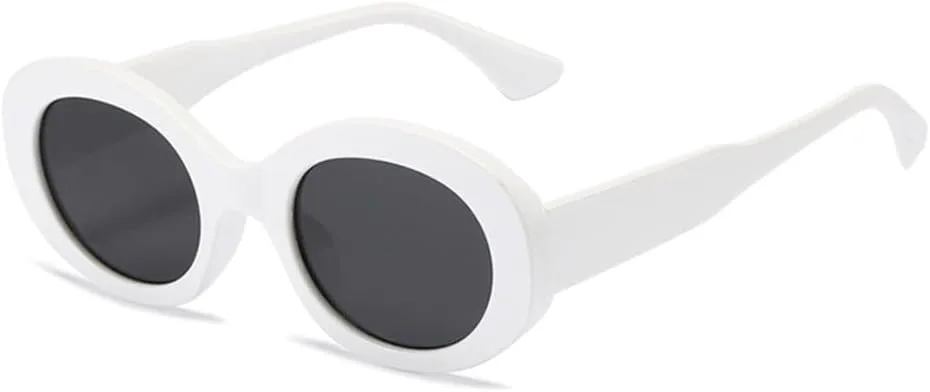 

Солнцезащитные очки LVTFCO Retro Oval для женщин, голубые, модные, с защитой от УФ-излучения UV400, для мужчин в стиле панк, круглые солнцезащитные очки, White Grey