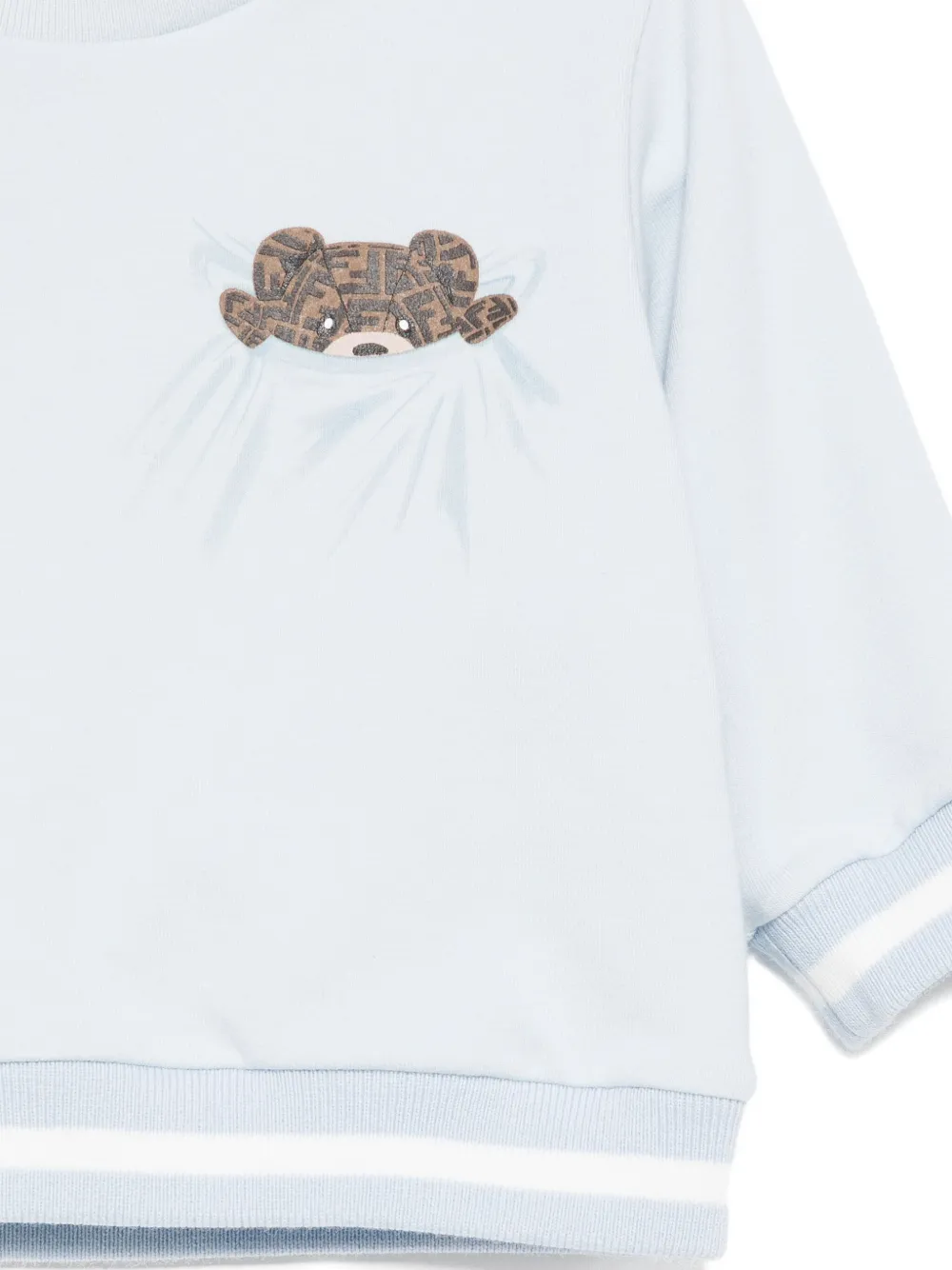 Толстовка с графическим принтом FENDI KIDS, синий — фото 3
