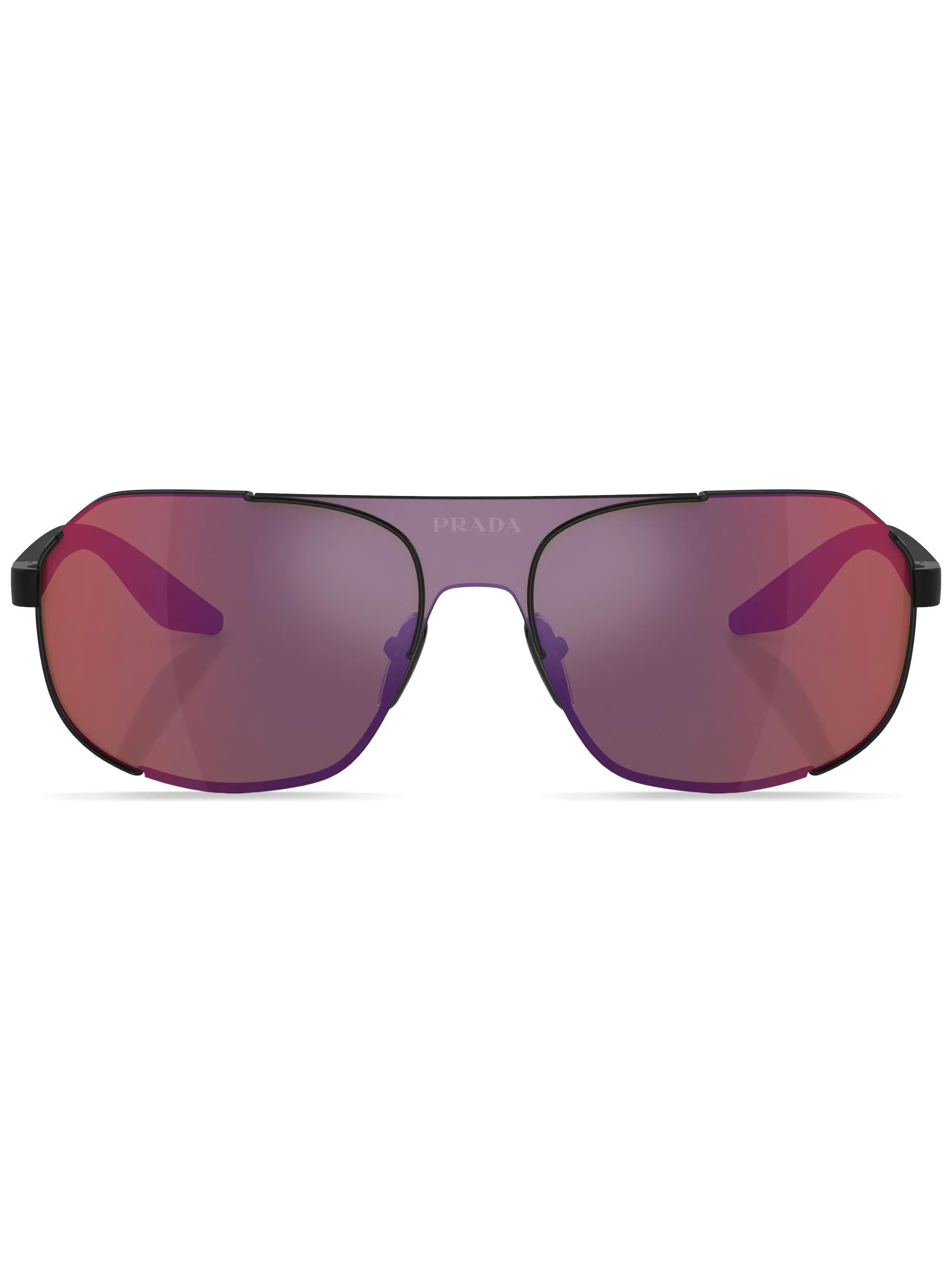 

Солнцезащитные очки в круглой оправе Prada Linea Rossa, черный