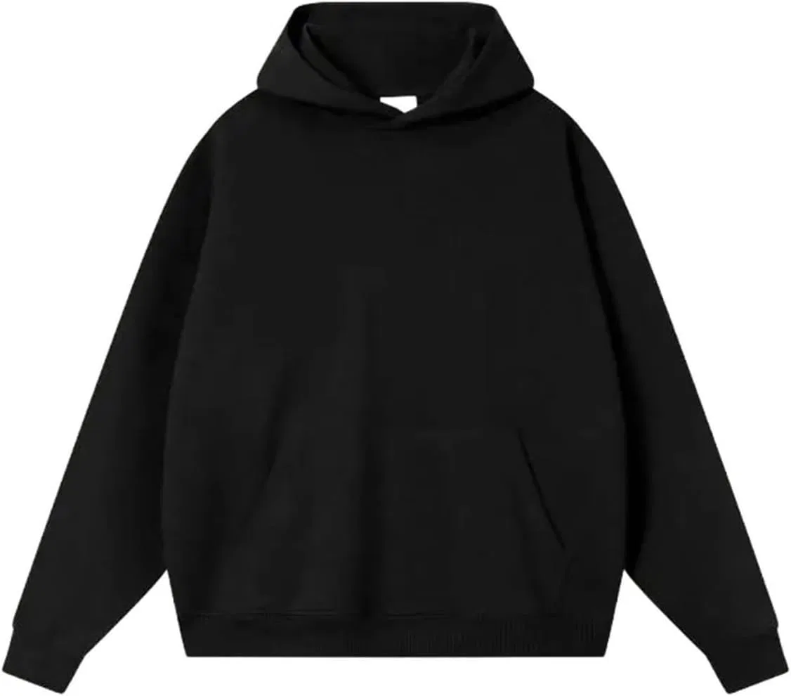 Мужская худи оверсайз из футера с капюшоном, Black