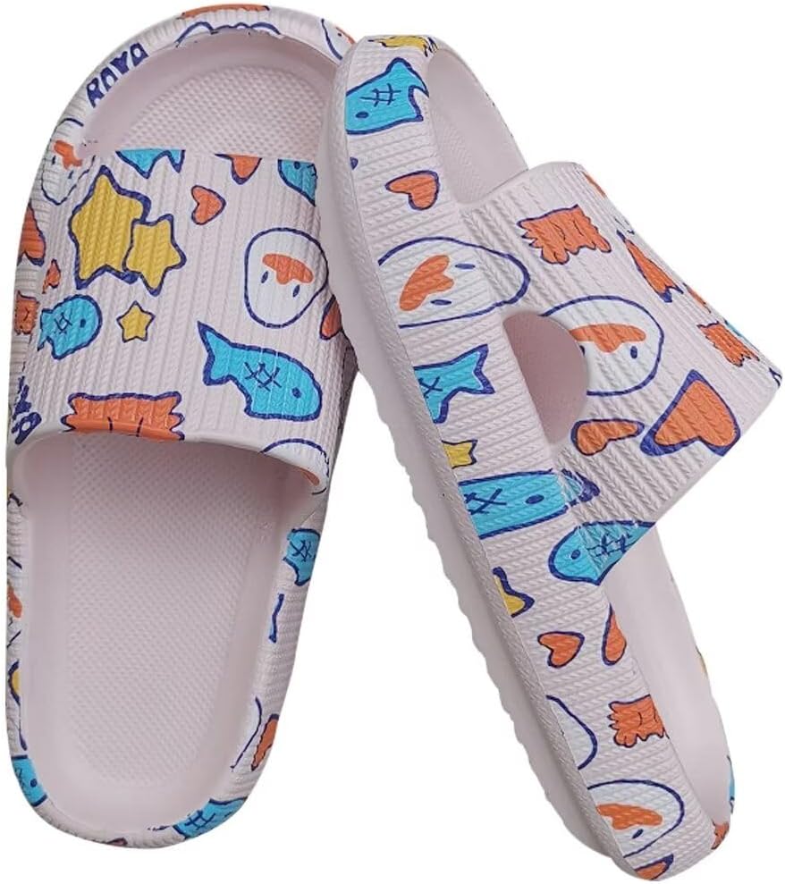 

Тапочки-шлепанцы KEYUSHOP Cloud Slides для детей, женщин и мужчин, из ЭВА, на платформе, летние пляжные тапочки для ванной комнаты и душа, Толстая подошва, Нескользящие, Быстросохнущие, розовый