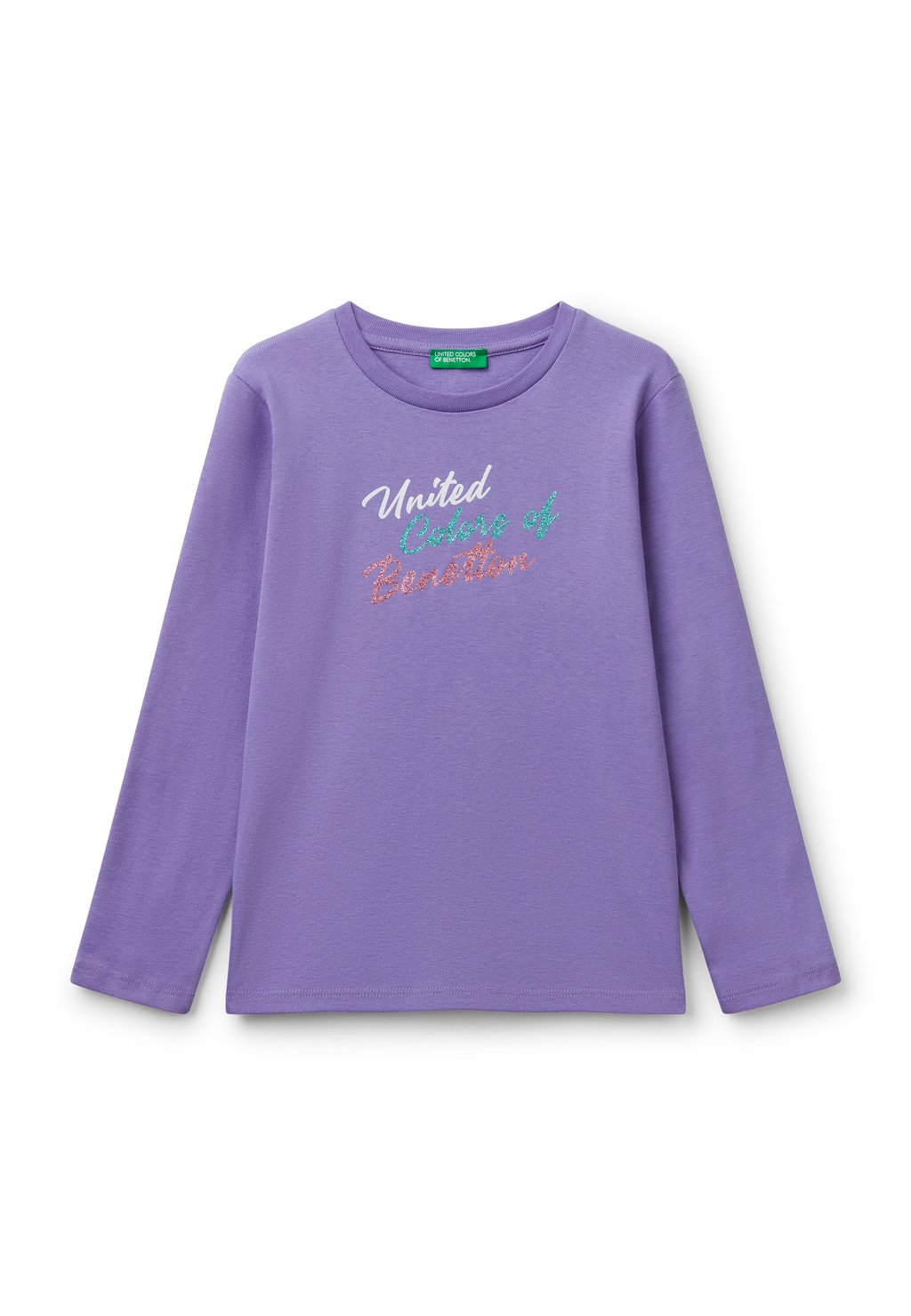 

Футболка с длинным рукавом WITH GLITTERY United Colors of Benetton, синий