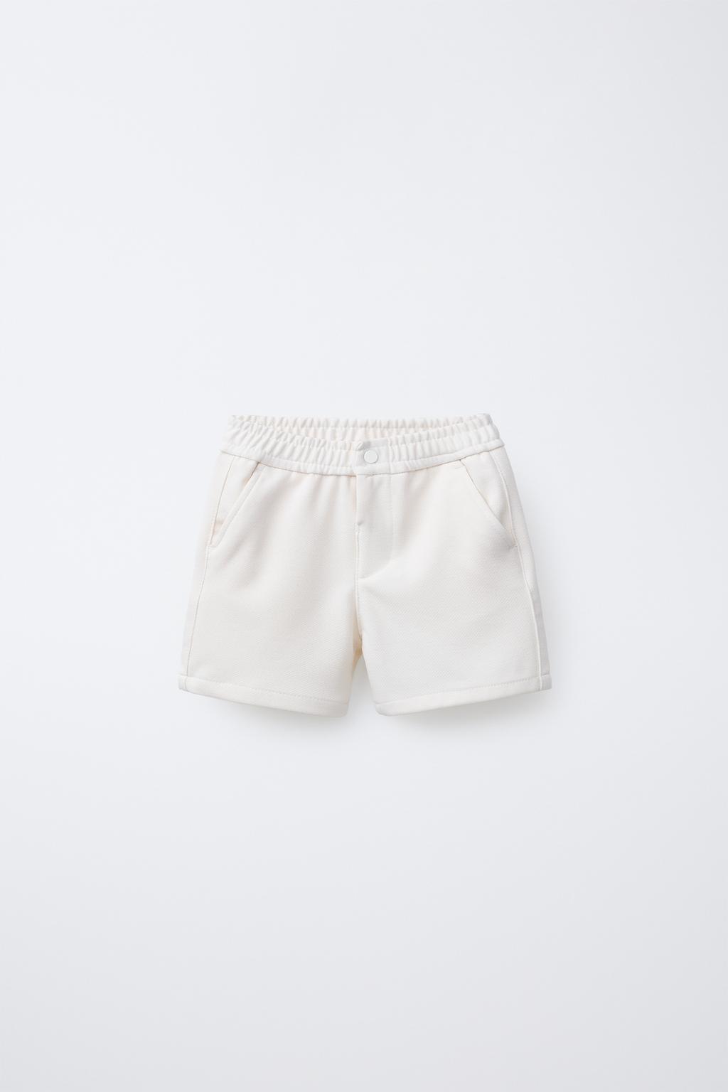 

Комфортные шорты-бермуды ZARA, экрю
