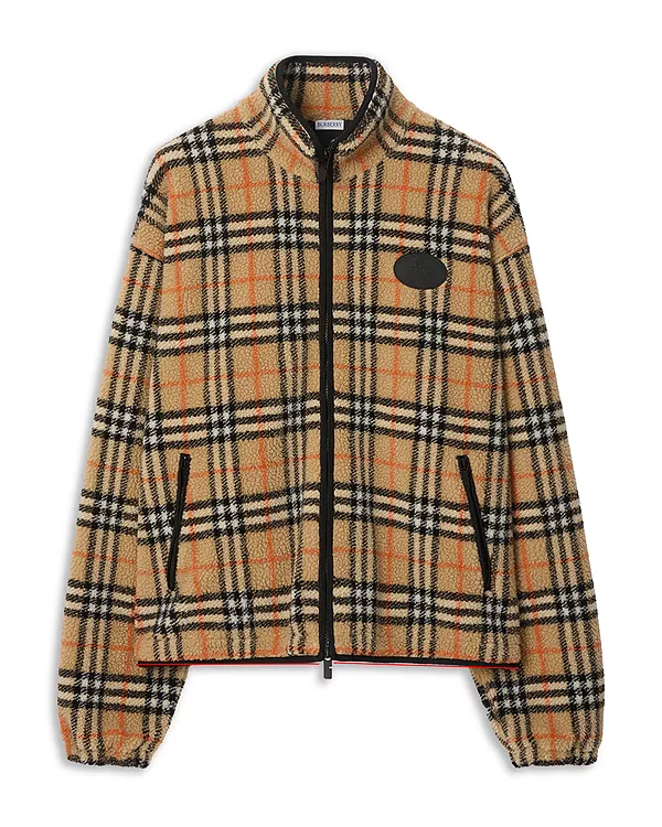 Куртка Burberry Fairfax из шерсти и кашемира в клетку, бежевая — фото 3