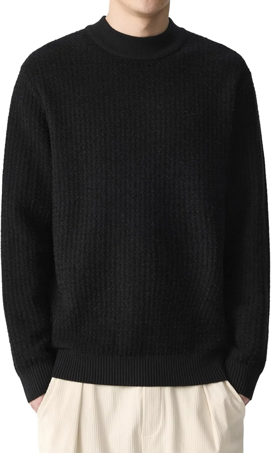 

CHRONOLINE мужской вязаный свитер Crew Neck Pullover Casual Warm Textured Jumper для осени и зимы