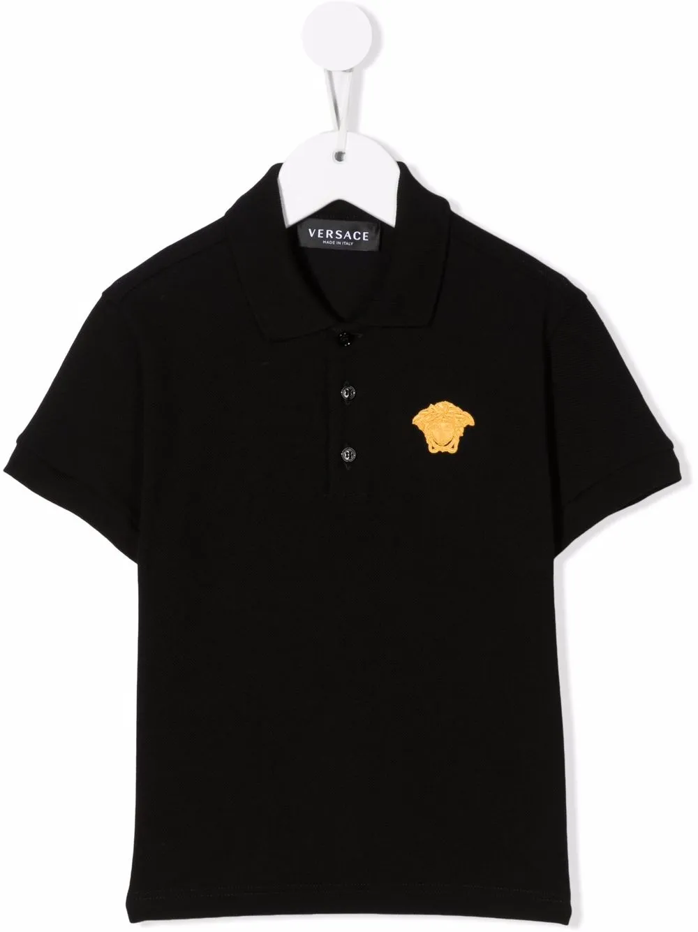 

Рубашка поло с вышивкой Medusa Versace Kids, черный