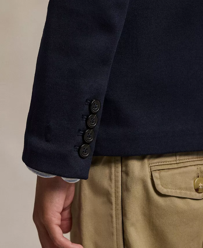 Детская и мальчиковая рубашка-куртка из двойного трикотажа Polo Ralph Lauren, синий — фото 4