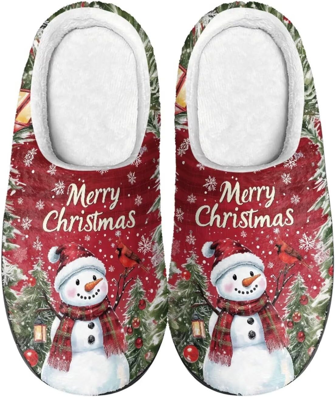 

Тапочки Showudesigns для женщин и мужчин, удобная обувь, теплые, Merry Christmas Snowman