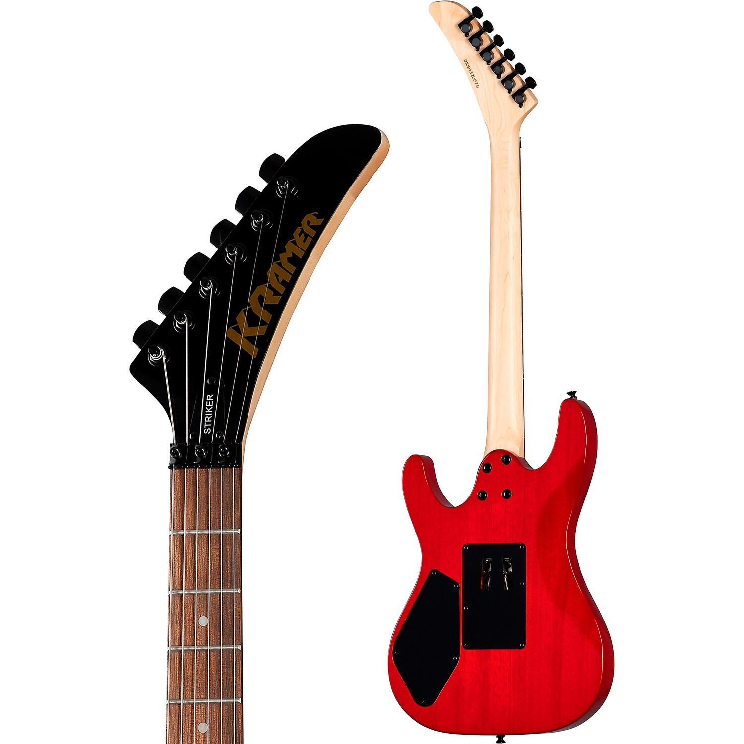 

Kramer Striker Фигурная электрогитара HSS Floyd Rose, прозрачная красная