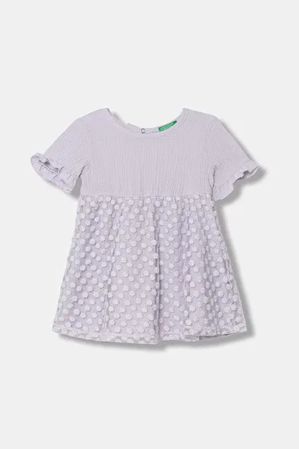 Платье с цветочным принтом A-silhouette United Colors of Benetton, фиолетовый