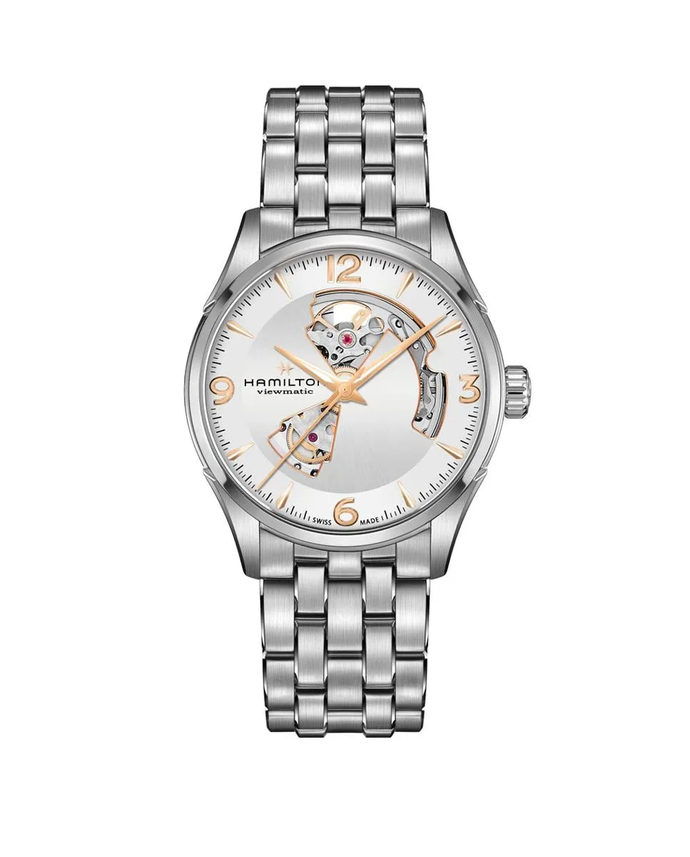 

Jazzmaster Open Heart 42 мм автоматические мужские часы H32705151 из стали Hamilton, серебряный