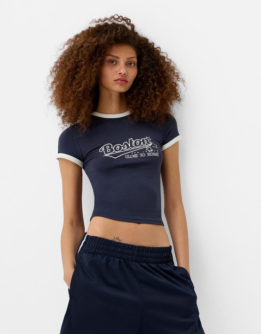 

Ретро-Шорты с полосками по бокам Bershka, синий