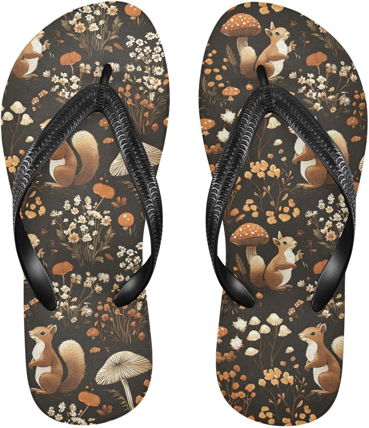 

Летние пляжные сандалии Woodland Mushrooms Squirrel для женщин и мужчин, шлепанцы для душа 20860791 Kfbe