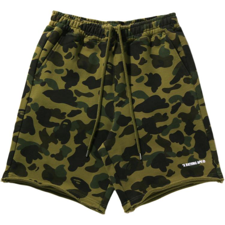 

Bape 1st Camo тяжелые потертые шорты расслабленного кроя A BATHING APE, зеленый