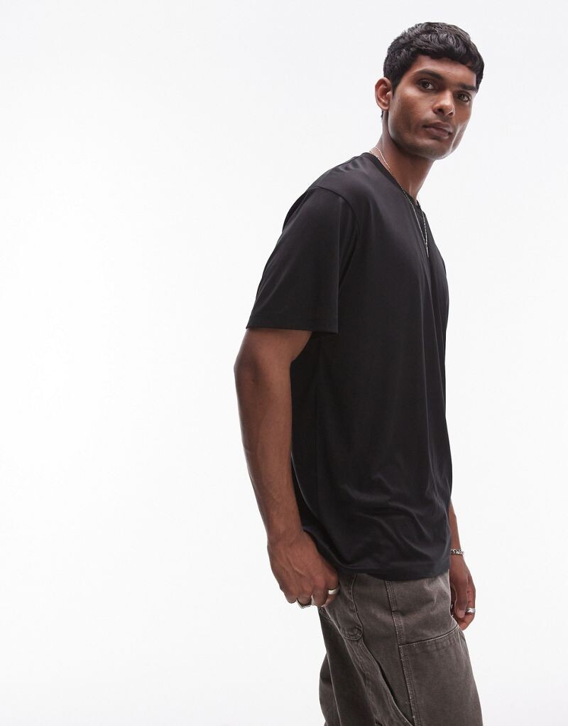 

Черная прозрачная футболка оверсайз Topman