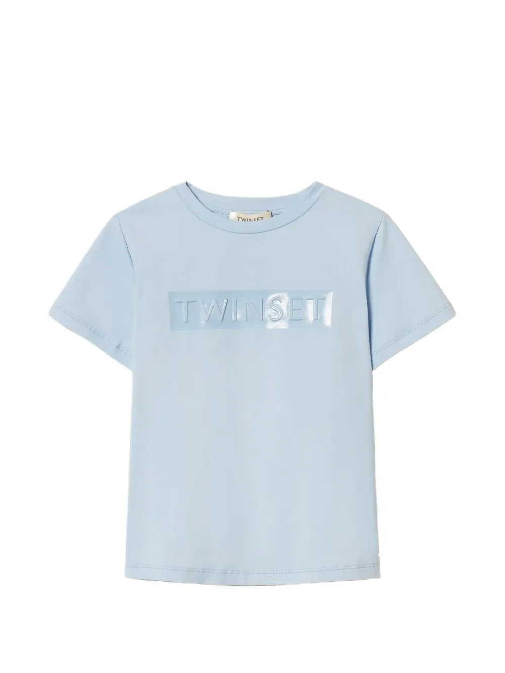 Футболка с аппликацией логотипа Twinset Kids, синий