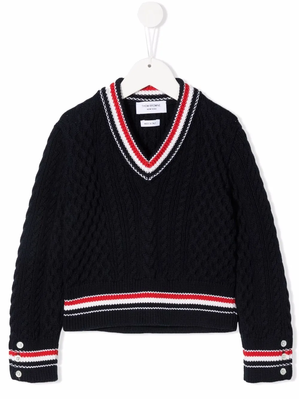 

Свитер Cricket Cable с отделкой RWB Thom Browne Kids, синий